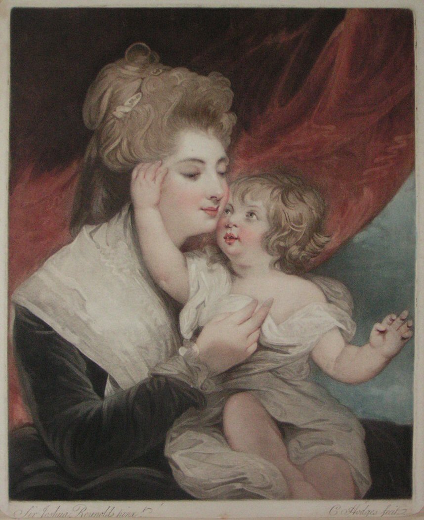 Mezzotint - Lady Dashwood and Child - Hodges